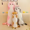 19.5in Cute 50cm Cat Plush Toy Long Pink Brown Grey Sleeping Cats Leg Pillow Squishy Little Animal Doll Appeasing Plushie Gift 240129