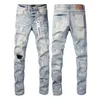 Baggy Jeans Designer Calças Superiores Marca Roxa Homem Mens Jeans Qualidade Superior