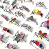 Cluster Ringen 20/36pcs Vrouwen Leuke Kleurrijke Emaille Roestvrij Stalen Ring Vlinder Liefde Hart Meisjes Smart Party Favor