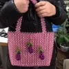Вечерние сумки Модная INS Персонализированная универсальная женская сумка Розовый Фиолетовый Овощной баклажан Декоративная сумка ручной работы из бисера Дизайнерская сумка