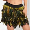 Spódnice Faux Feather Mini spódnica karnawałowa Makeup Ball Performance damska odzież Y2K Party Costume Faldas Streetwear 2024