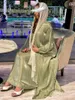 Roupas étnicas Djellaba Muçulmano Stes Vestido 2 Peças Ternos Brilhantes Elegantes Longo Pérola Mulheres Islâmicas Modest Wear EID Define WY1065