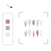 Falska naglar 24st glansiga rosa vita falska nagel 3d ormdekor borttagbar lång konstgjord för salongsexpert och naiva kvinnor