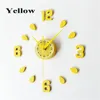 2018 Nouveau citron vert Design autocollant EVA 60 CM horloge murale couleur grand grand décoratif 3d bricolage horloge murale pour cuisine chambre d'enfants Y2253K