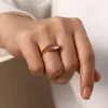 Klusterringar rosa zirkonring för kvinnor rostfritt stål vattendropp cz sten par finger engagemang alla hjärtans dag gif