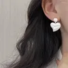 Boucles d'oreilles pendantes en argent S925, aiguille, déclaration en forme de cœur d'amour, goutte pour femmes, bijoux de fête de mariage, cadeau Eh1114