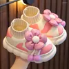 Slipper Winter Children's Cotton Slippers Non Slip Wrap Heels inomhus plysch varma barn hemskor söt blommaflicka