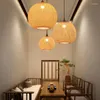 펜던트 램프 ZK50 수제 대나무 샹들리에 방 장식 조명 침실 생활 90-260V