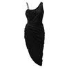 Casual Dresses Elegant One Shoulder Midi Dress Women 2024 Summer Fashion Sequin Stitching Sexy Folds Sleeveless High Slit Ruched Party