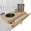 Other Bird Supplies Feeding Cup Hanging Parrot Feeder Stainless Steel Food Water Bowls With Platform Perch For African Greys Budgies Y5GB