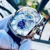 Zegarek na rękę Rafa Tiger Luxury Męski Zegarek Automatyczny zegarek Tonneau Tourbillon Luminous Hands Kalendarz 100m Wodoodporne sportowe zegarek mechaniczny