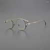 Solglasögon ramar vintage ren titanglasögon ram män runt lyx varumärke recept myopia glasögon kvinnor 2024 retro glasögon