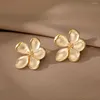 Boucles d'oreilles Vintage en métal, cerceaux exagérés, fleur irrégulière, géométrie concise pour femmes et filles, bijoux