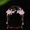 Accessoires pour cheveux, épingles de style chinois, pinces à fleurs douces avec pendentif pompon pour robe, robe de soirée Cosplay, Banquet