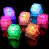 Party Decoration 12st Colorful Flash LED Ice Light Glow in the Dark Auto Luminous Cubes Christmas Wedding Festival Bar Tool2430