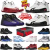 Med Box Cherry 12 12S mens basketskor Brilliant Orange Taxi Muslin Stealth Playoffs Royalty Influ Rame Field Purple Men Trainers Sneakers Shoe