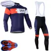 Conjunto de camisa de ciclismo de inverno da equipe IAM de lã térmica masculina, camisas de manga comprida, calças bib, kits de roupas de mountain bike, corrida de bicicleta spo286x
