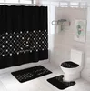 Shower Curtain Set Water-Repellent Cloth Bathroom Partition Curtain Shower Wet and Dry Special Goods
