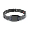 Bangle Men's Titanium Steel Magnetic Blocks Strap Watchband Germanium Armband för artrit Smärta Kirurgiska smycken