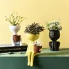 Strongwell Sitting Doll Figurines Flower Pots Succulent Planter Holder Flowerpots Fairy Garden Home Decoration Desktop Decor Y2007258O