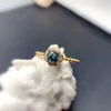 Bagues de cluster CoLife Bijoux Véritable Londres Topaz Bague pour un usage quotidien 4mm VVS Grade Argent 925