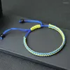 Charmarmband enkel hand flätad blå gul tråd armband kreativt handgjorda ukraina rep för män kvinnor armband smycken313o