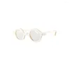 Sunglasses Elegant Three Rivets Decorative Unique Handicrafts Handmade Round Natural White Honey Horn Glasses Eyeglasses Eyewear Frame