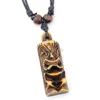 Pendant Necklaces LOT 12pcs Imitation Yak Bone Carved Zealand Tiki Totem Men Necklace Amulet MN413