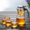 Tea Pots Heat Resistant Glass Tea Pot Tea Infuser Chinese Kung Fu Tea Set Kettle Coffee Glass Maker Convenient Office Tea Sets 240124