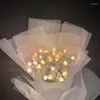 Dekoracyjne figurki 20/30/40pcs LED Tulip Bukiet Nocne Materiały światła Lampa DIY Ręcznie robiona symulacja Urodziny Dekora