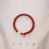 Bangles Natural Pearl Fortune Marca Cinnabar Pulseira Mulheres Lucky Beads Riqueza HandString Este Ano de Vida Amuleto Presente para Namorada