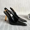 Women Summer High Heel Stiletto Heels Shiny Rhinestone Genuine Leather Pumps Famous Shoes Luxury brand Shoe Pointed Toe Evening Shoes Office