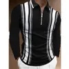 Tendance hommes fermeture éclair manches longues Polo hommes Sport décontracté affaires Polo 240119