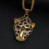 Anhänger Halsketten Hip Hop Punk Leopard Kopf Halskette Männer Schmuck Coole Sachen Mode Strass Geburtstag Party Geschenk