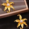 Stud Earrings Goth Exaggerate Metal Petal Flower For Women Fashion Statement Trendy Gold Color Piercing Y2K Accessories