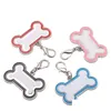 Hund Tag ID -kort tomt sublimering Metal Taggar Personliga vita DIY -kort Zink Bone Cat Paw Form Pet Dekorativa hängsmycken med Buckl Dhiqg