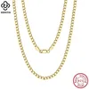 Chains Rinntin 18K Gold Over 925 Sterling Silver 3mm Italian Diamond Cut Cuban Link Chain Necklace For Women Men Fashion Jewelry S176i