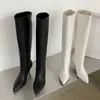 Boots Eilyken Design Pointed Toe Women Knee-High Boots Designer Party Dress Street Long Booties Thin Low Heels Shoes