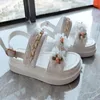 Ketting dames mode flats sandalen zomerplatform bloemschoenen 2024 jurk slippers casual wandel slippers glijbanen 263 152 531