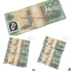 Autres fournitures de fête festives Prop Jeu Dollar australien 5/10/20/50/100 Aud Billets de banque Papier Copie Fl Imprimer Billets de banque Faux Movi DhjphRVEIEAPK