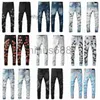 Męskie dżinsy męskie Purple Designer Mężczyźni kobiety amirs Slim Fit Denim Letter Print Pants Luksusowe wakacje na zewnątrz streetwear duże rozmiar spodni jeav4qg