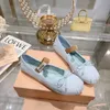 Parigi Designer di lusso Ballerine nere Scarpe mius mius Ballerine Scarpe da donna Marche trapuntate originali Ballerine con punta tonda Scarpe eleganti da donna