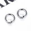 Dangle Earrings FIREBROS Fashion Gold Black Silver Color Women Men Stainless Steel Square Drop Hoop Piercing Jewelry