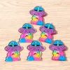 Charms 5st Champagne Coffee Gingerbread Man UFO Christmas Akryl Epoxy Pendant For Necklace Earring DIY Making Accessories