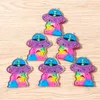 Charms 5PCS Champagner Kaffee Lebkuchen Mann UFO Weihnachten Acryl Epoxy Anhänger Für Halskette Ohrring DIY Machen Zubehör