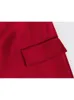 Womens Autumn Elegant Red Velvet Slim Long Blazers Outwear Chic Lady Spring Casual Office Style One Button Jackets 240130