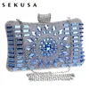 SEKUSA Acryl Damen Abendtasche Diamanten Geldbörse Handtaschen Kette Schulter Hochzeit Party Abend Clutches Messenger Bag Weihnachten 240130