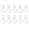 100 pièces Po porte-clés circulaire Transparent blanc acrylique insérer Po cadre photo porte-clés bricolage anneau fendu porte-clés 278s