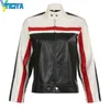 Yiciya Jacket Bomber Women Varsity Racing Jackets Pu Leather Female Outerwear Tops American Y2k Korean Baseball Jacket Coats 240118