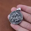 Pendant Necklaces Stainless Steel Trendy Viking Raven Men's Nordic Odin Rune Necklace Creative Scandinavian Jewelry Gift Wholesale